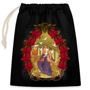 Kind Kinder Märchen Märchenfigur Christmas - Verschließbarer Geschenkbeutel aus Baumwolle (25x30cm) - Schwarz - Vorne