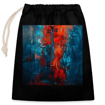 Violin - Closable cotton gift bag (25x30cm) - black - Front