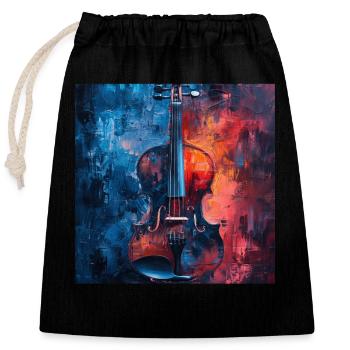 Violin - Closable cotton gift bag (25x30cm) - black - Front