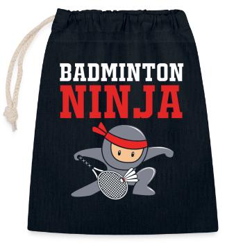 Badminton - Closable cotton gift bag (25x30cm) - navy - Front