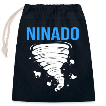 Tornado Birthday Fête d’anniversaire des enfants - Sac cadeau en coton avec cordon (25 x 30 cm) - bleu marine - Devant