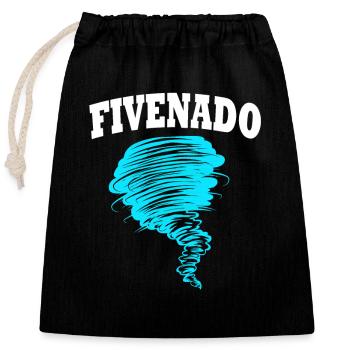 Tornado Birthday Fête d’anniversaire des enfants - Sac cadeau en coton avec cordon (25 x 30 cm) - noir - Devant