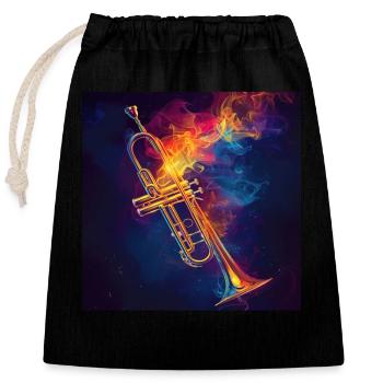 Trumpet - Closable cotton gift bag (25x30cm) - black - Front