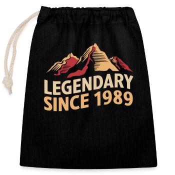 Légendaire depuis 1989 Wanderer Mountain Vintage - Sac cadeau en coton avec cordon (25 x 30 cm) - noir - Devant