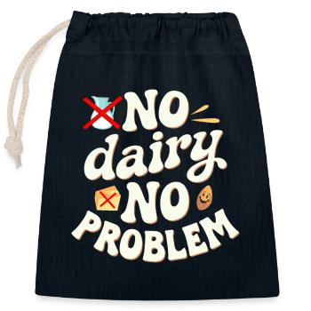 Lactose intolerance Lactose intolerant - Closable cotton gift bag (25x30cm) - navy - Front