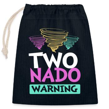Tornado Birthday Fête d’anniversaire des enfants - Sac cadeau en coton avec cordon (25 x 30 cm) - bleu marine - Devant