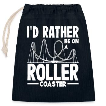 Roller coaster rather on a roller coaster - Closable cotton gift bag (25x30cm) - navy - Front