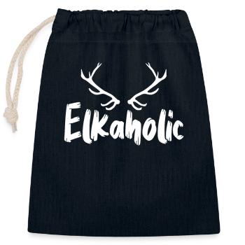 Chasse à l’élan Elkaholic Hunters - Sac cadeau en coton avec cordon (25 x 30 cm) - bleu marine - Devant