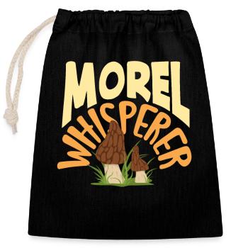 Mushroom Picker Morel Whisperer - Closable cotton gift bag (25x30cm) - black - Front