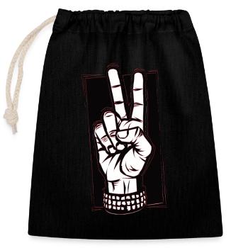 Let's Rock - Closable cotton gift bag (25x30cm) - black - Front