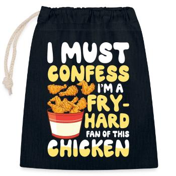 I Must Confess I'm A Fry-Hard Fan Of This Chicken - Verschließbarer Geschenkbeutel aus Baumwolle (25x30cm) - Navy - Vorne
