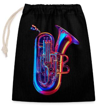 Tuba - Closable cotton gift bag (25x30cm) - black - Front
