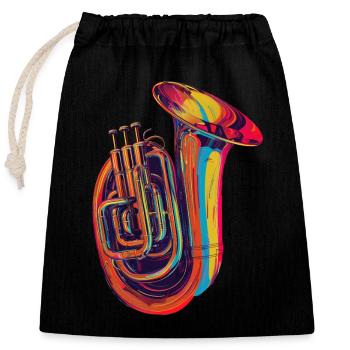 Tuba - Closable cotton gift bag (25x30cm) - black - Front