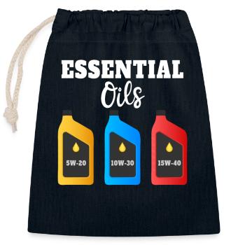 Lustige Essential Oils Illustration für - Verschließbarer Geschenkbeutel aus Baumwolle (25x30cm) - Navy - Vorne