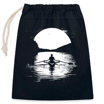 Rowing Graphics - Closable cotton gift bag (25x30cm) - navy - Front