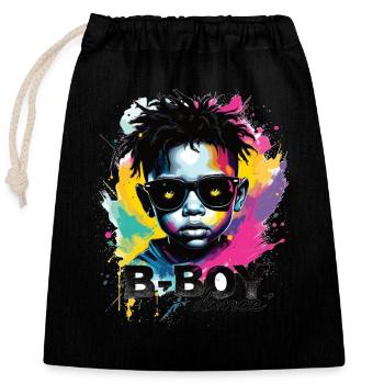 B-Boy Breakdance Hip Hop Dance Dancer Breakdance - Closable cotton gift bag (25x30cm) - black - Front