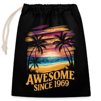 Génial depuis 1969 Plage Coucher de soleil - Sac cadeau en coton avec cordon (25 x 30 cm) - noir - Devant