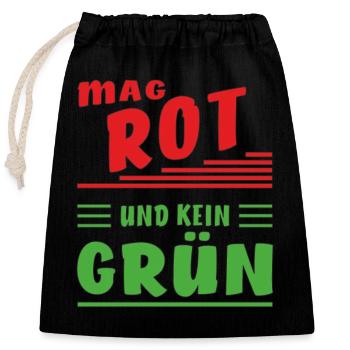 AIME LE ROUGE ET PAS LE VERT - Sac cadeau en coton avec cordon (25 x 30 cm) - noir - Devant