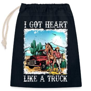 I Got A Heart Like A Truck - Closable cotton gift bag (25x30cm) - navy - Front