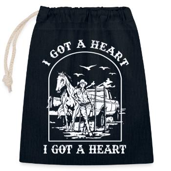 I Got A Heart Like A Truck - Closable cotton gift bag (25x30cm) - navy - Front