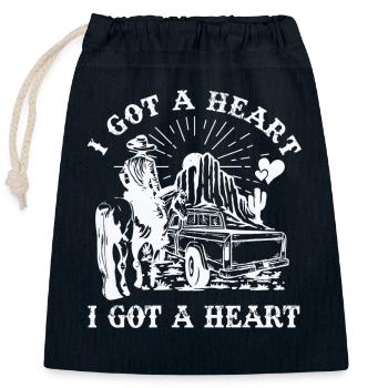 I Got A Heart Like A Truck - Closable cotton gift bag (25x30cm) - navy - Front