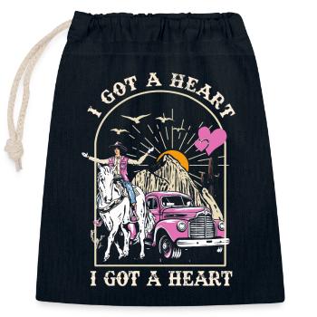 Ich habe ein Herz wie ein Truck - Verschließbarer Geschenkbeutel aus Baumwolle (25x30cm) - Navy - Vorne