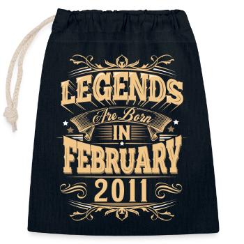 Februar 2011 Geburtstag Legende - Verschließbarer Geschenkbeutel aus Baumwolle (25x30cm) - Navy - Vorne