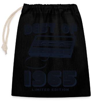 Rétro 1965 Style 60e anniversaire Célébration Design - Sac cadeau en coton avec cordon (25 x 30 cm) - noir - Devant