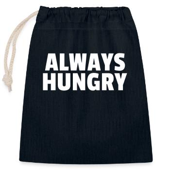 Always Hungry Immer Hungrig Lustiger Spruch - Verschließbarer Geschenkbeutel aus Baumwolle (25x30cm) - Navy - Vorne