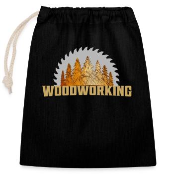 Holzbearbeitung Travail du bois - Sac cadeau en coton avec cordon (25 x 30 cm) - noir - Devant