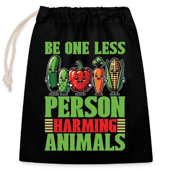 Vegetarian Be One Less Person Veganism Vegetarians - Verschließbarer Geschenkbeutel aus Baumwolle (25x30cm) - Schwarz - Vorne
