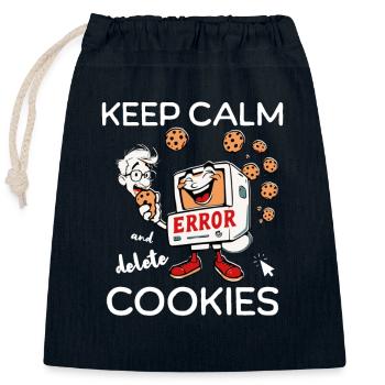 Keep Calm And Delete Cookies IT Nerd - Closable cotton gift bag (25x30cm) - navy - Front
