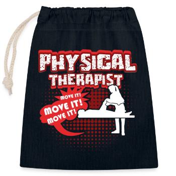 Physical Therapist Move It - Closable cotton gift bag (25x30cm) - navy - Front