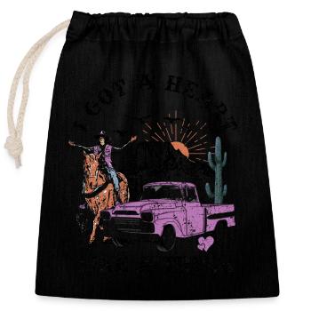 I Got A Heart Like A Truck - Closable cotton gift bag (25x30cm) - black - Front