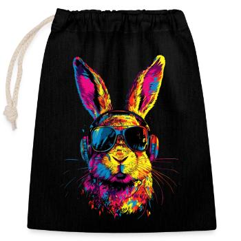 Hase Kaninchen Liebhaber Feldhase Bunny Süße Hasen - Verschließbarer Geschenkbeutel aus Baumwolle (25x30cm) - Schwarz - Vorne