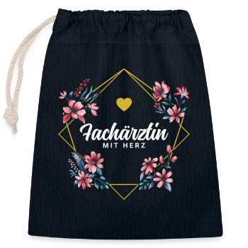 Fachärztin mit Herz - Verschließbarer Geschenkbeutel aus Baumwolle (25x30cm) - Navy - Vorne