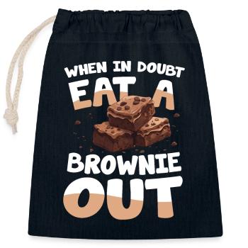 When In Doubt Eat A Brownie Out für einen - Verschließbarer Geschenkbeutel aus Baumwolle (25x30cm) - Navy - Vorne