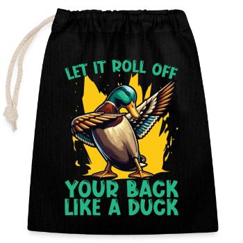 Canard colvert Let It Roll De Votre Chasseur De Canard Arrière - Sac cadeau en coton avec cordon (25 x 30 cm) - noir - Devant