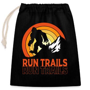 Trail running - Sac cadeau en coton avec cordon (25 x 30 cm) - noir - Devant