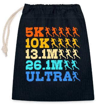 Trail running - Sac cadeau en coton avec cordon (25 x 30 cm) - bleu marine - Devant