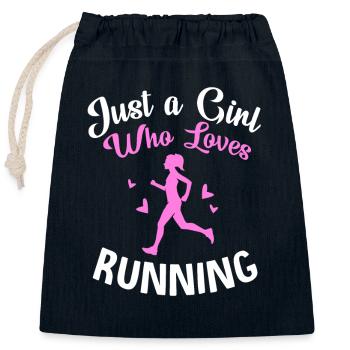 Trailrunning - Verschließbarer Geschenkbeutel aus Baumwolle (25x30cm) - Navy - Vorne