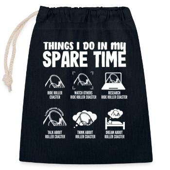 Montagnes russes Activités pour les fans Temps libre - Sac cadeau en coton avec cordon (25 x 30 cm) - bleu marine - Devant