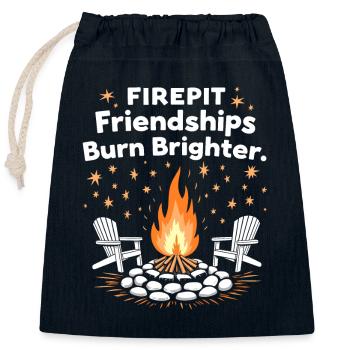 Fire Pits Backyard Gatherings In - Closable cotton gift bag (25x30cm) - navy - Front
