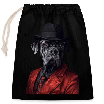 Cane Corso - Verschließbarer Geschenkbeutel aus Baumwolle (25x30cm) - Schwarz - Vorne