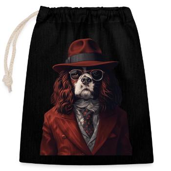 Cavalier King Charles - Verschließbarer Geschenkbeutel aus Baumwolle (25x30cm) - Schwarz - Vorne
