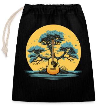 Yggdrasil Nature Musicien Arbre De Vie - Sac cadeau en coton avec cordon (25 x 30 cm) - noir - Devant