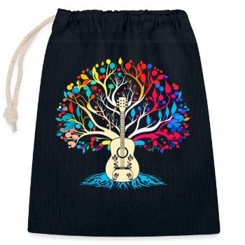 Yggdrasil Nature Musicien Arbre De Vie - Sac cadeau en coton avec cordon (25 x 30 cm) - bleu marine - Devant