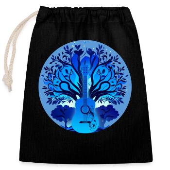 Yggdrasil Nature Musicien Arbre De Vie - Sac cadeau en coton avec cordon (25 x 30 cm) - noir - Devant