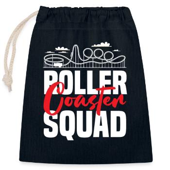 Roller Coaster Squad Adventure Love - Closable cotton gift bag (25x30cm) - navy - Front