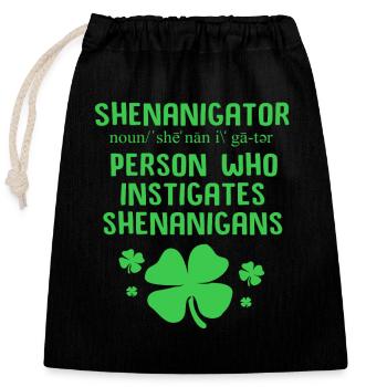 Shenanigan - Closable cotton gift bag (25x30cm) - black - Front